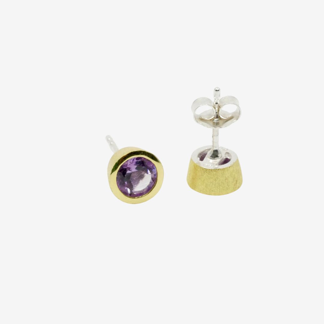Amethyst Ohrringe rund