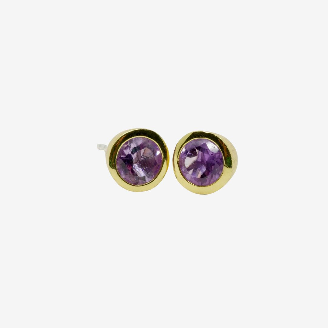 Amethyst Ohrringe rund