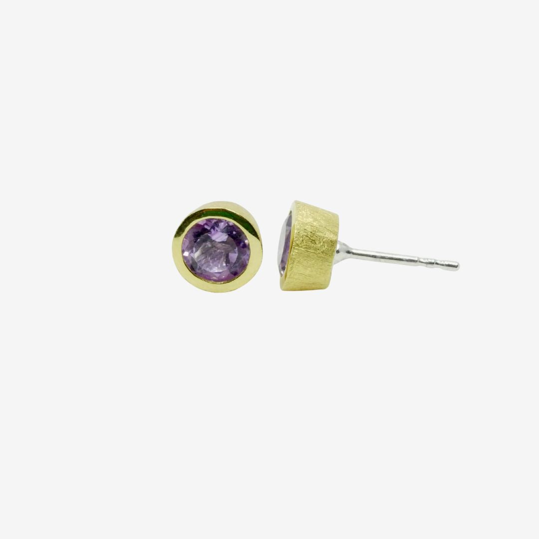 Amethyst Ohrringe rund