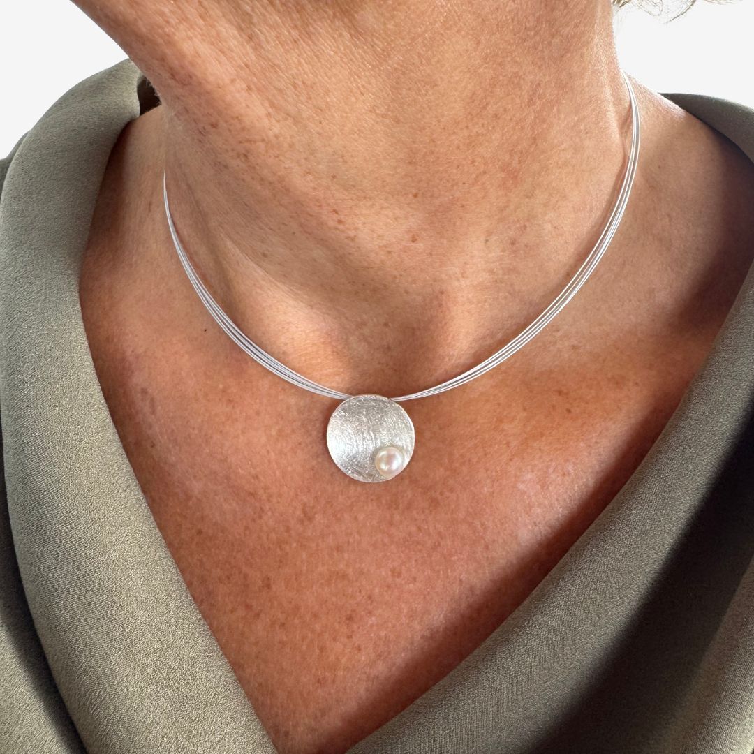Anhänger Perle Rund Silber