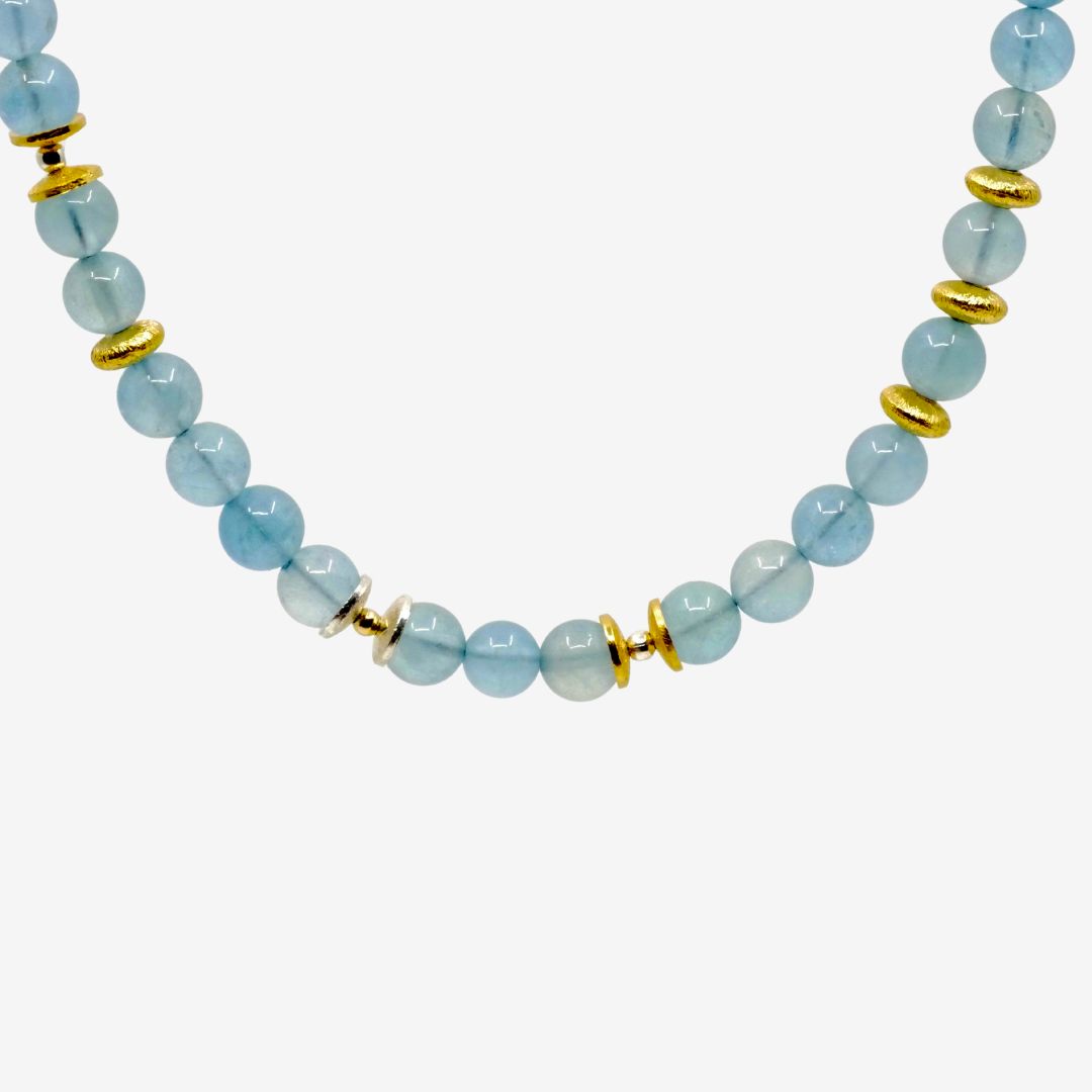 Aquamarin Kette Bicolor