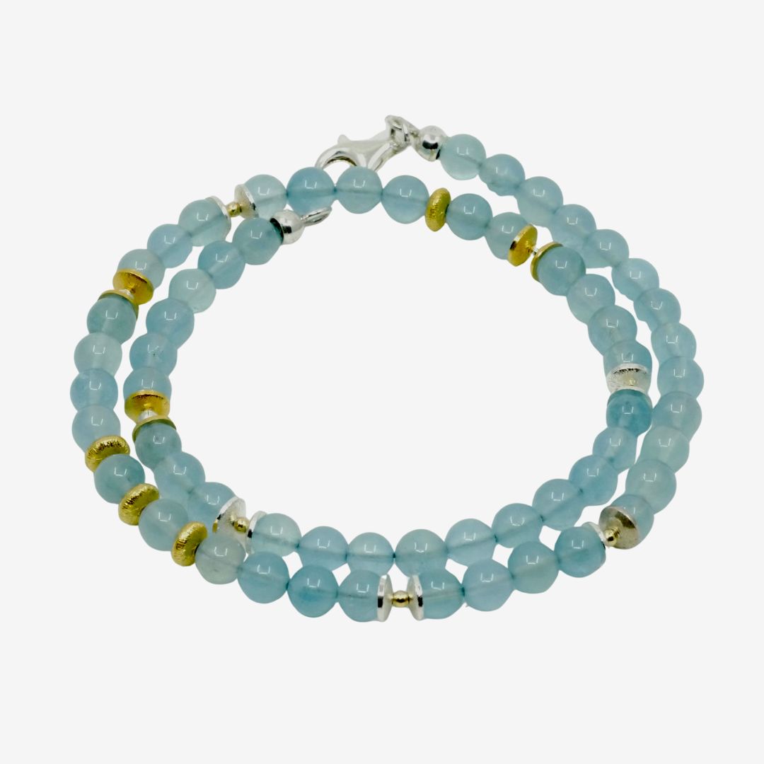 Aquamarin Kette Bicolor