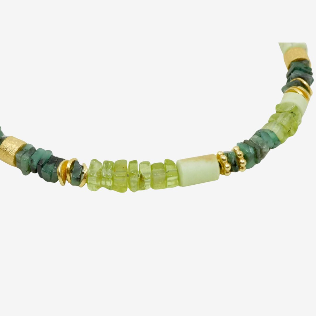 Smaragd und Peridot Armband Gold