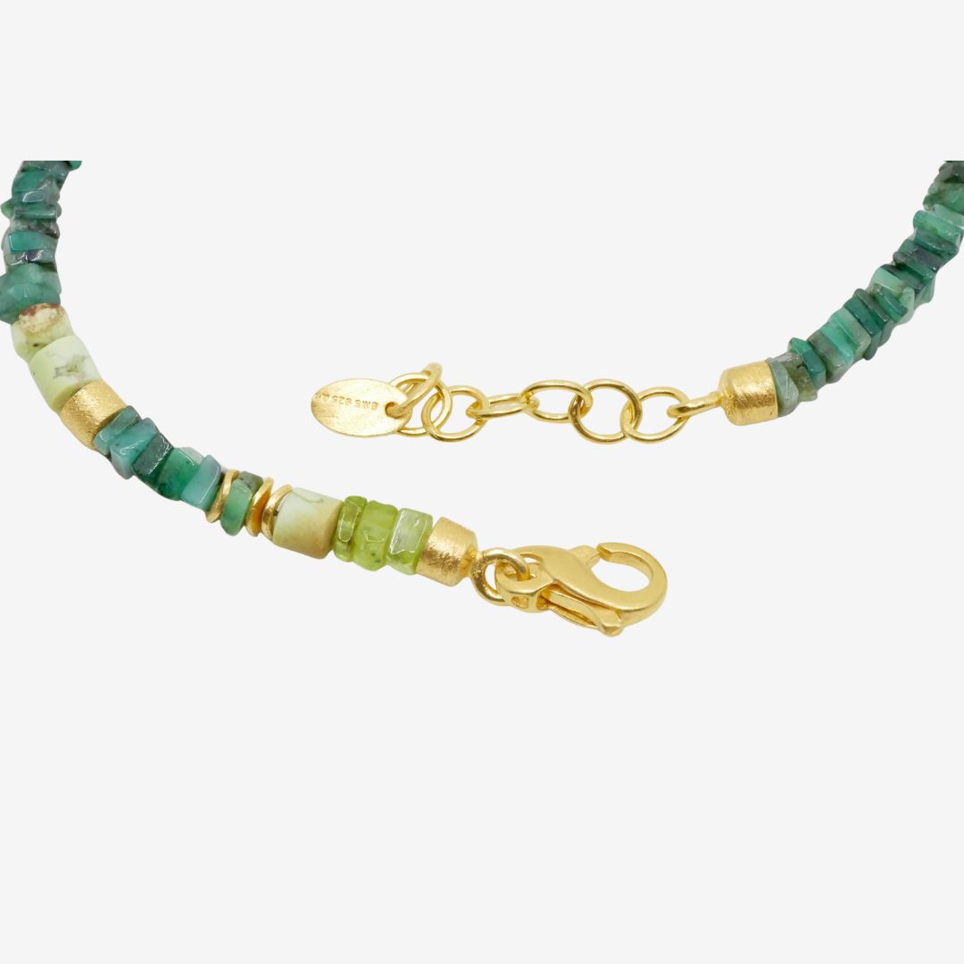 Smaragd und Peridot Armband Gold