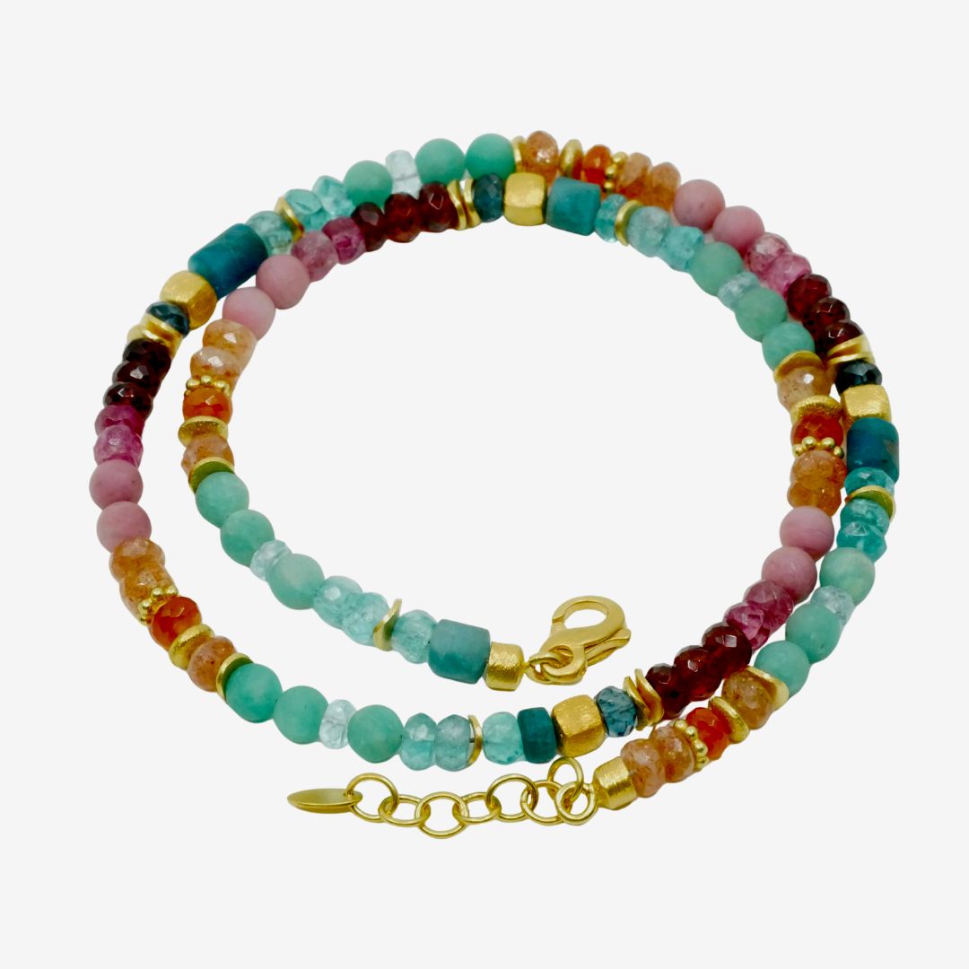 Bunte Edelstein Kette