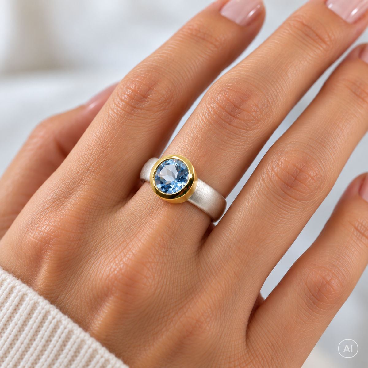 Ring Topas Rund Bicolor