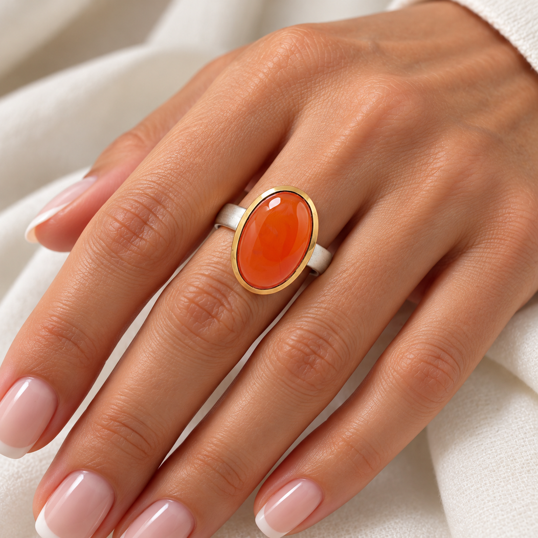 Karneol Ring bicolor