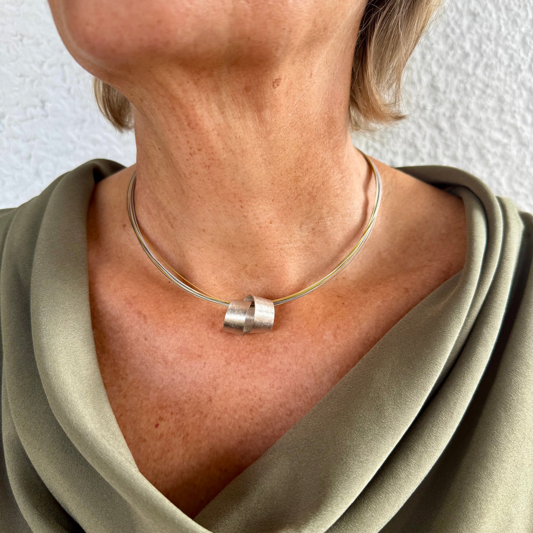 Großer Anhänger Wunschband Silber