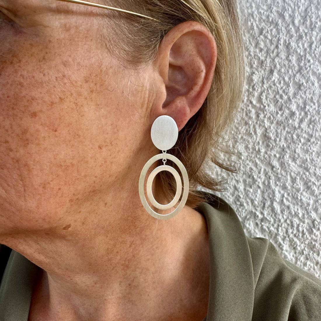 Ohrclips Silber Groß