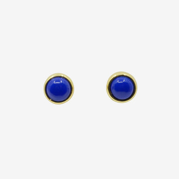 Blaue Lapislazuli Ohrringe rund