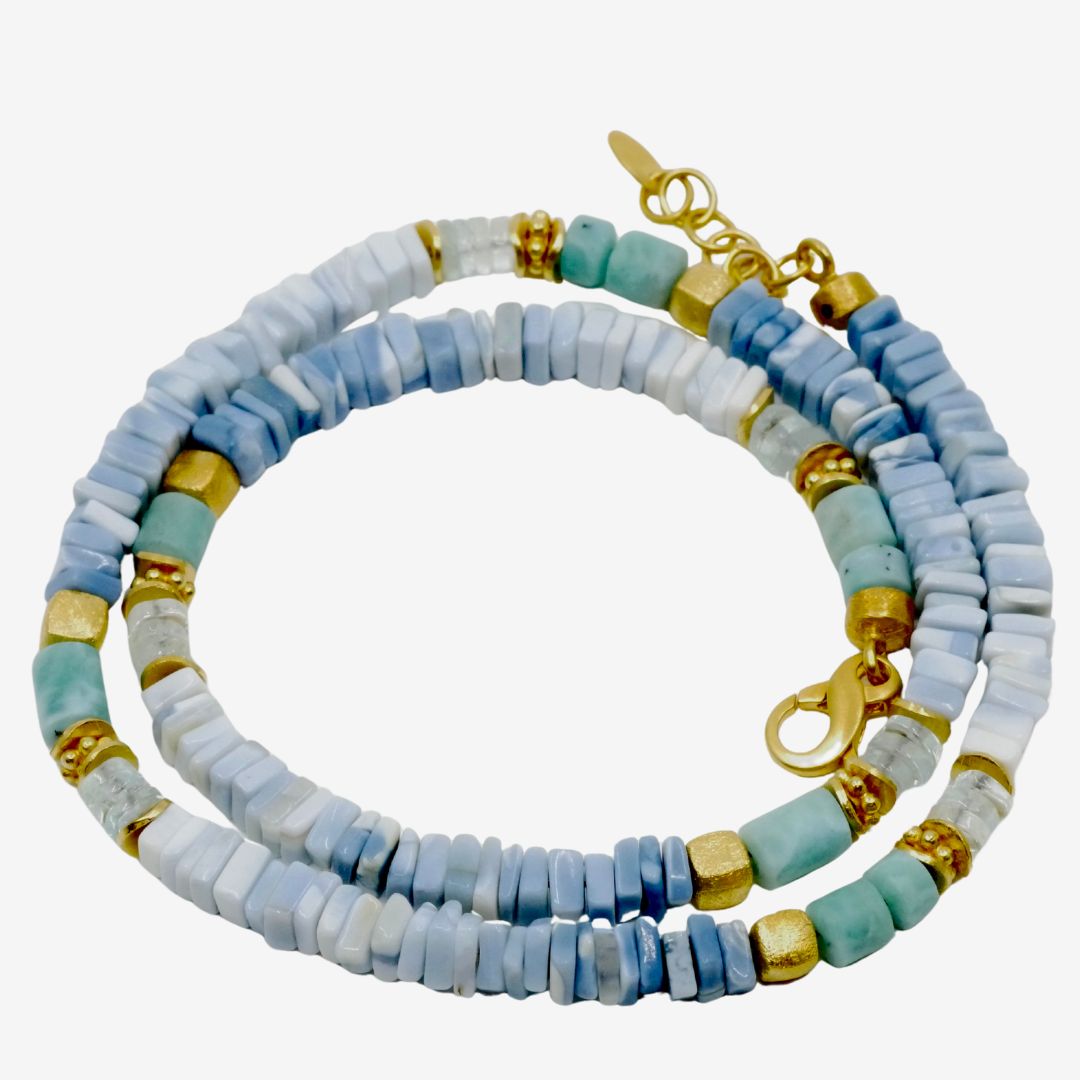 Larimar Kette mit Aquamarin