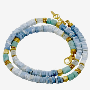Larimar Kette mit Aquamarin