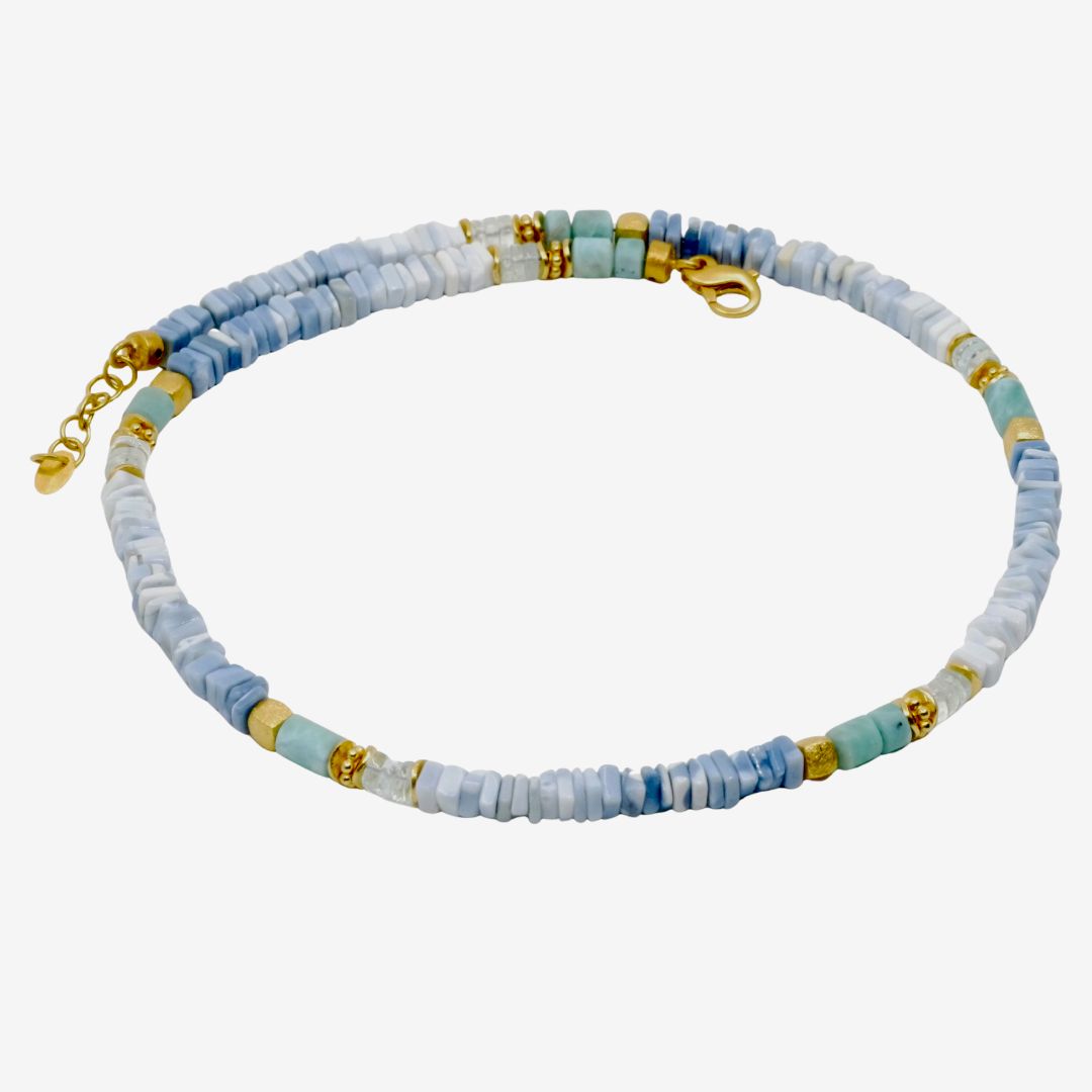 Larimar Kette mit Aquamarin