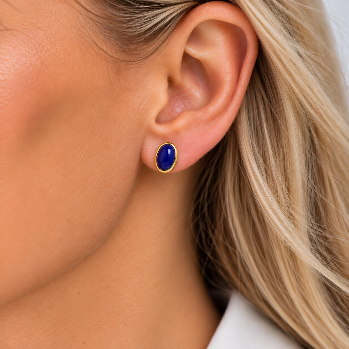 Elegante Lapislazuli Ohrringe oval