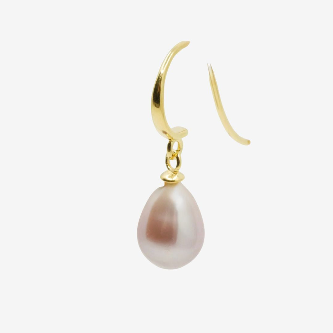 Elegante goldene Perlen Ohrringe Lavendelfarben