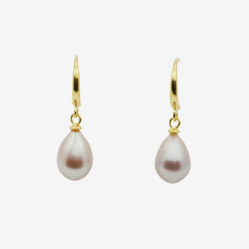 Elegante goldene Perlen Ohrringe Lavendelfarben