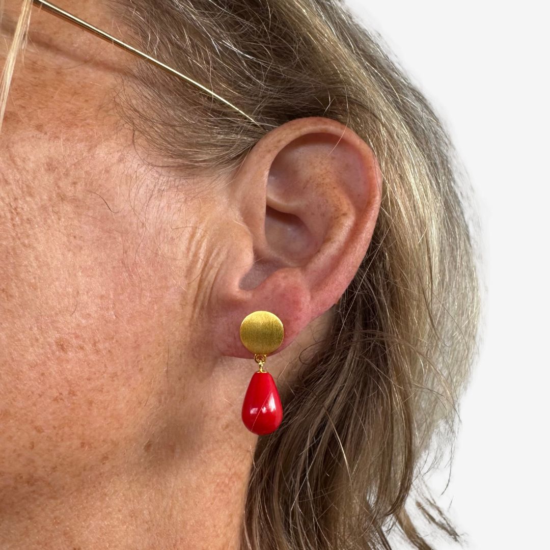 Ohrstecker rote Koralle