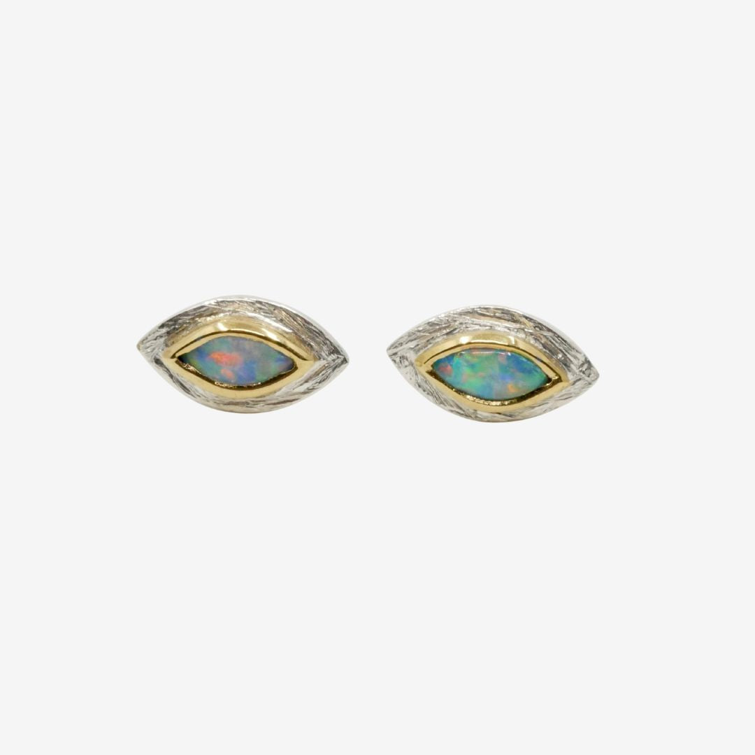 Opal Ohrstecker Bicolor