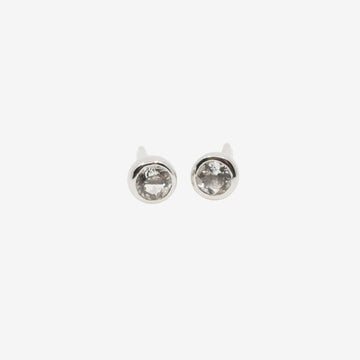 Silber Ohrstecker mit weißem Topas