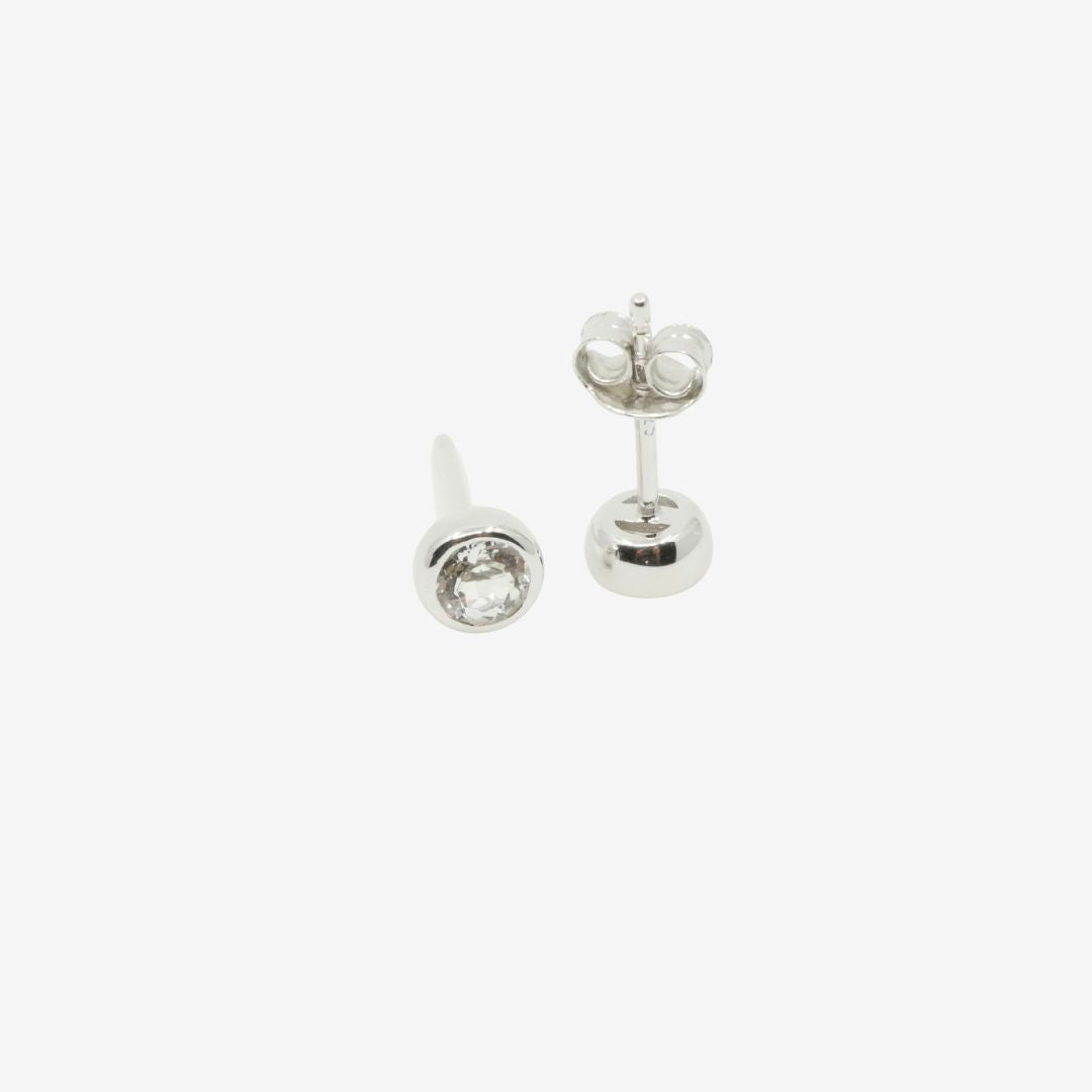 Silber Ohrstecker mit weißem Topas