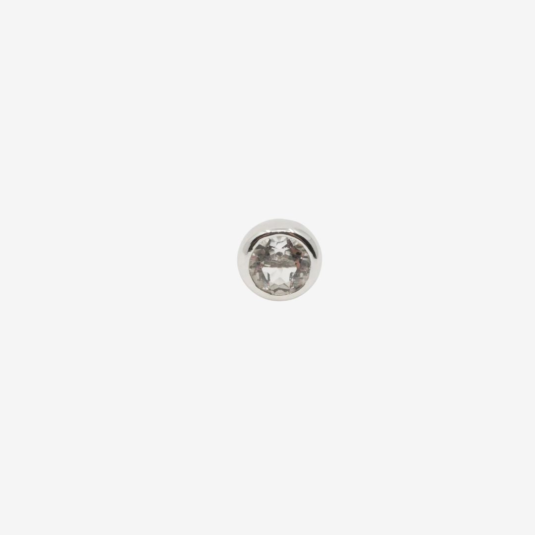 Silber Ohrstecker mit weißem Topas