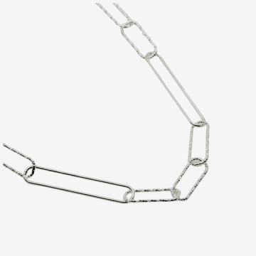 Lange Silber Kette Paperclip
