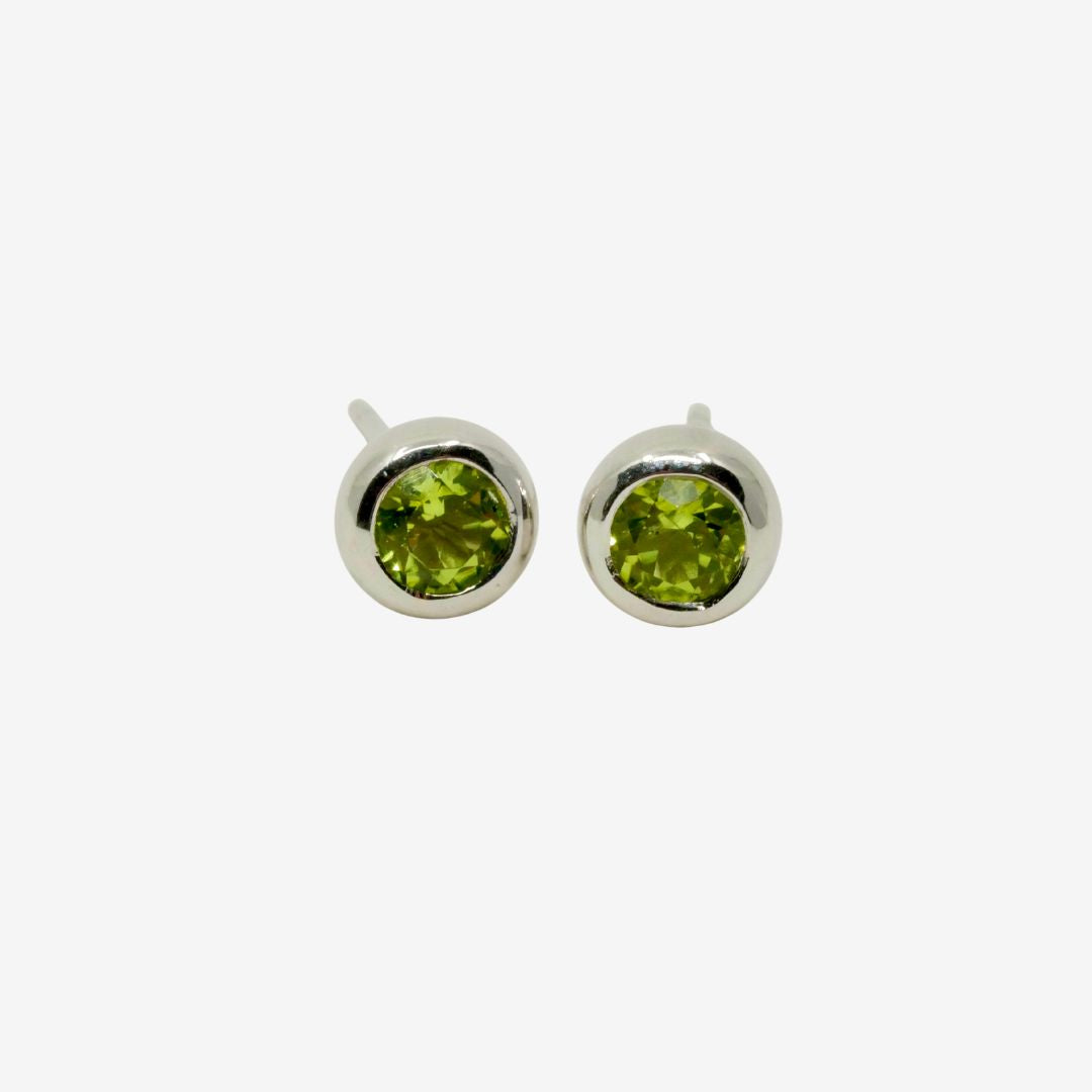 Silber Ohrringe mit grünem Peridot