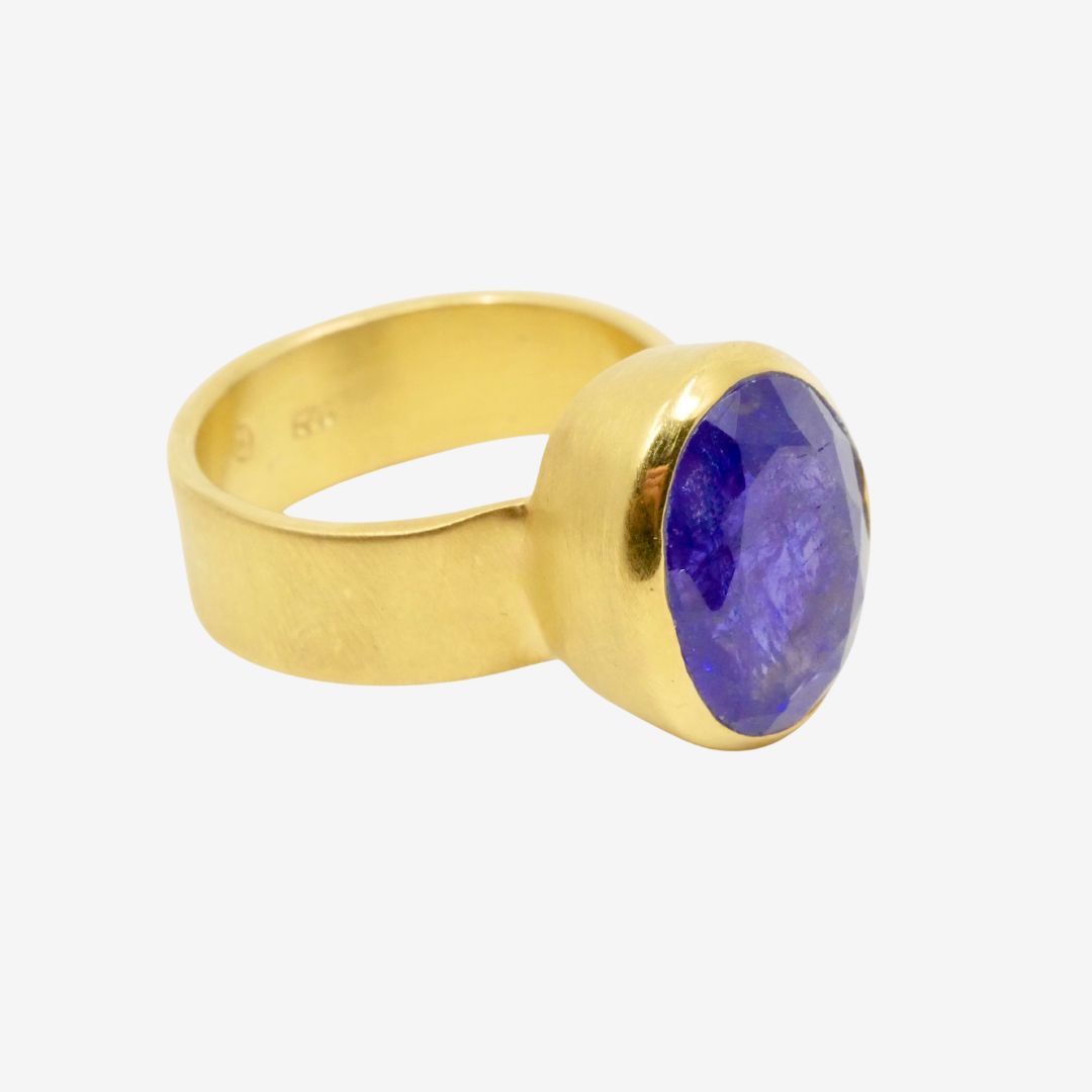 Tansanit Ring oval facettiert