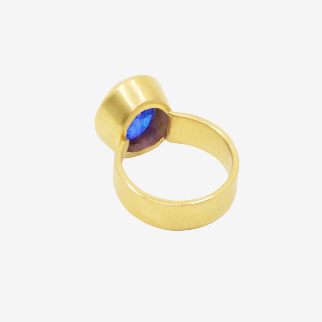 Tansanit Ring oval facettiert