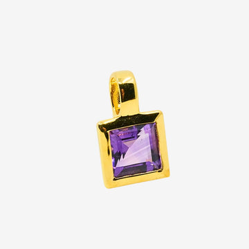Anhänger Amethyst Eckig Gold