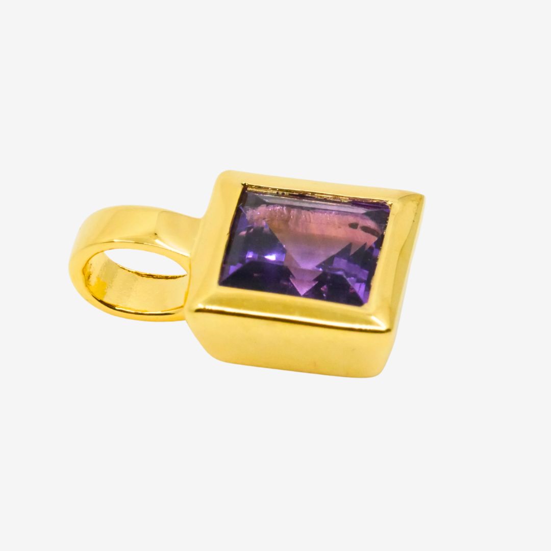 Anhänger Amethyst Eckig Gold