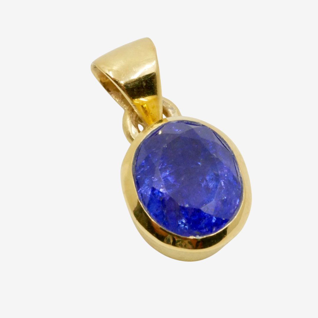 Anhänger Tansanit Oval Gold