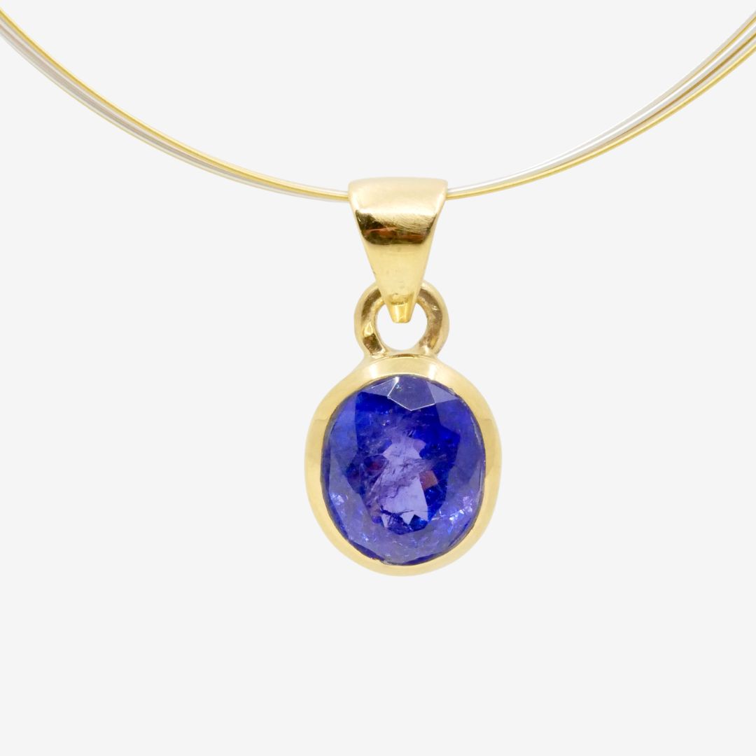 Anhänger Tansanit Oval Gold