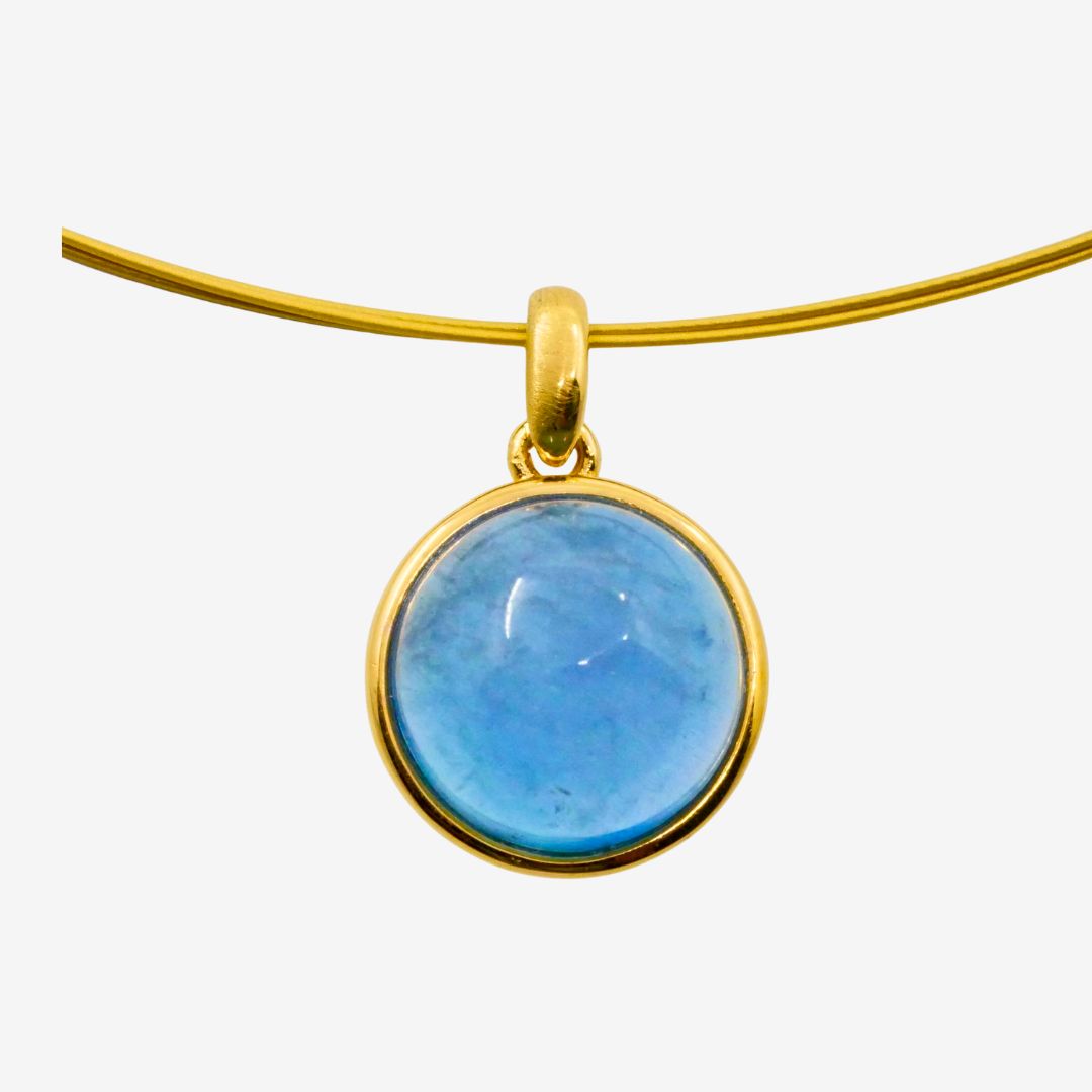 Anhänger Aquamarin Rund Gold