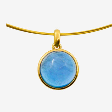 Anhänger Aquamarin Rund Gold