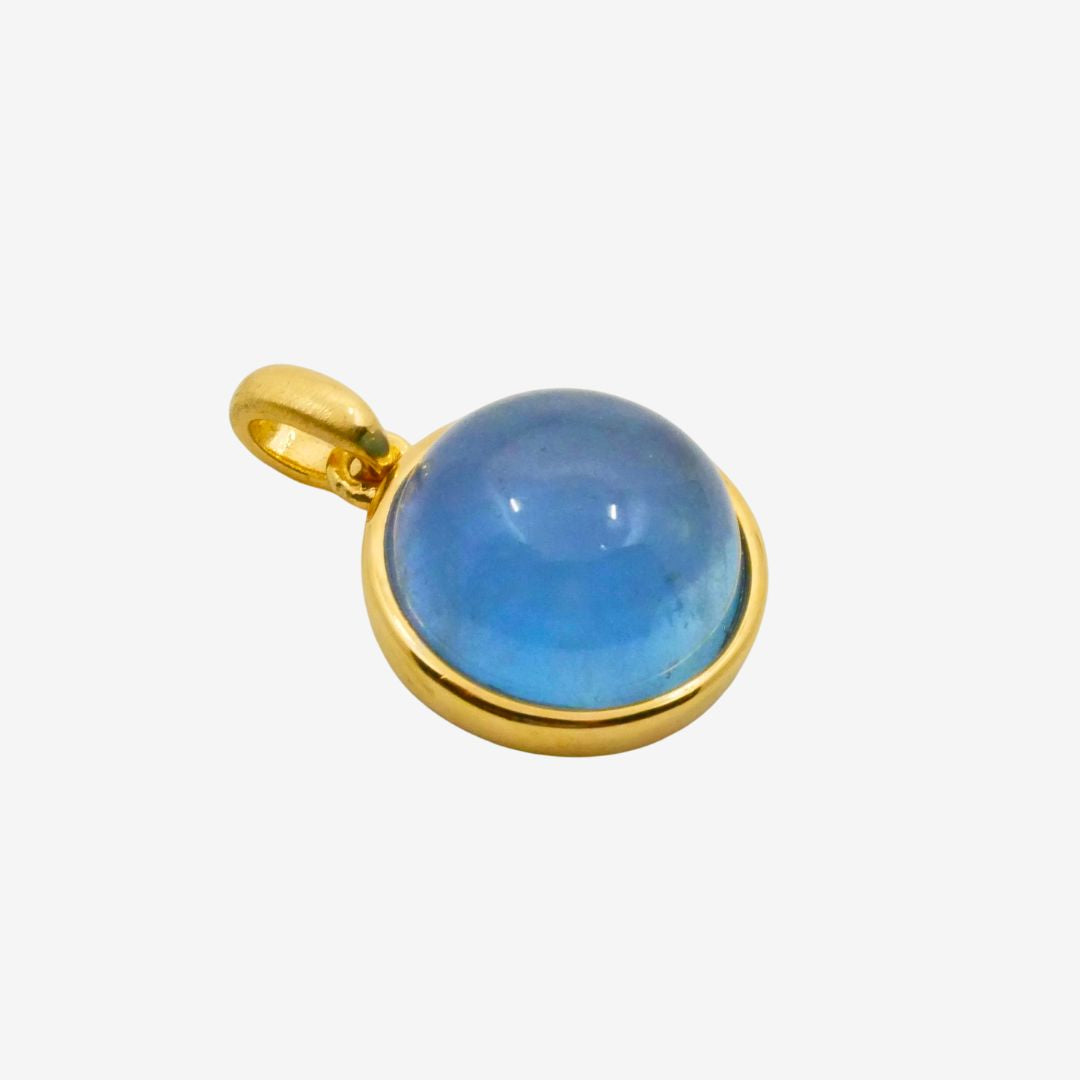 Anhänger Aquamarin Rund Gold