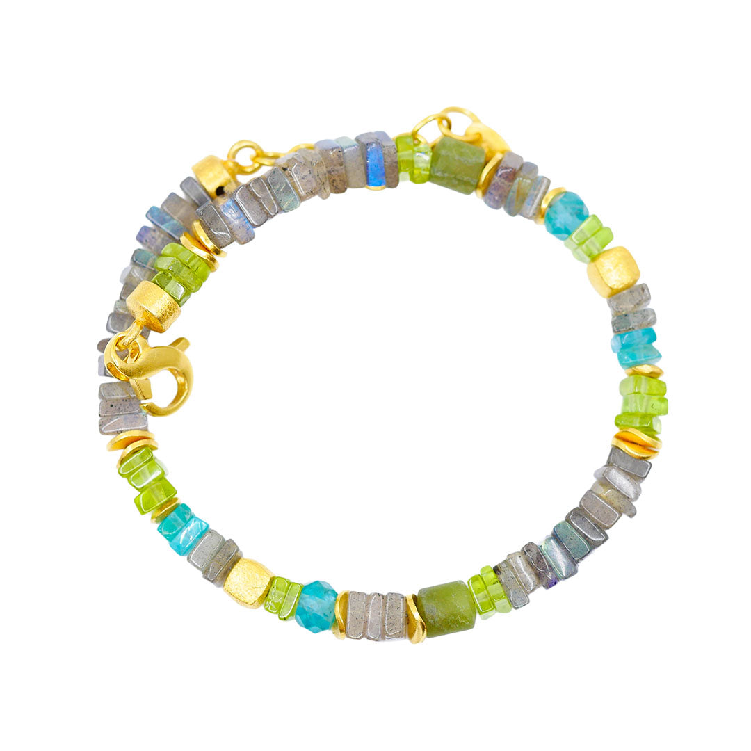 Labradorit und Peridot Armband Grün
