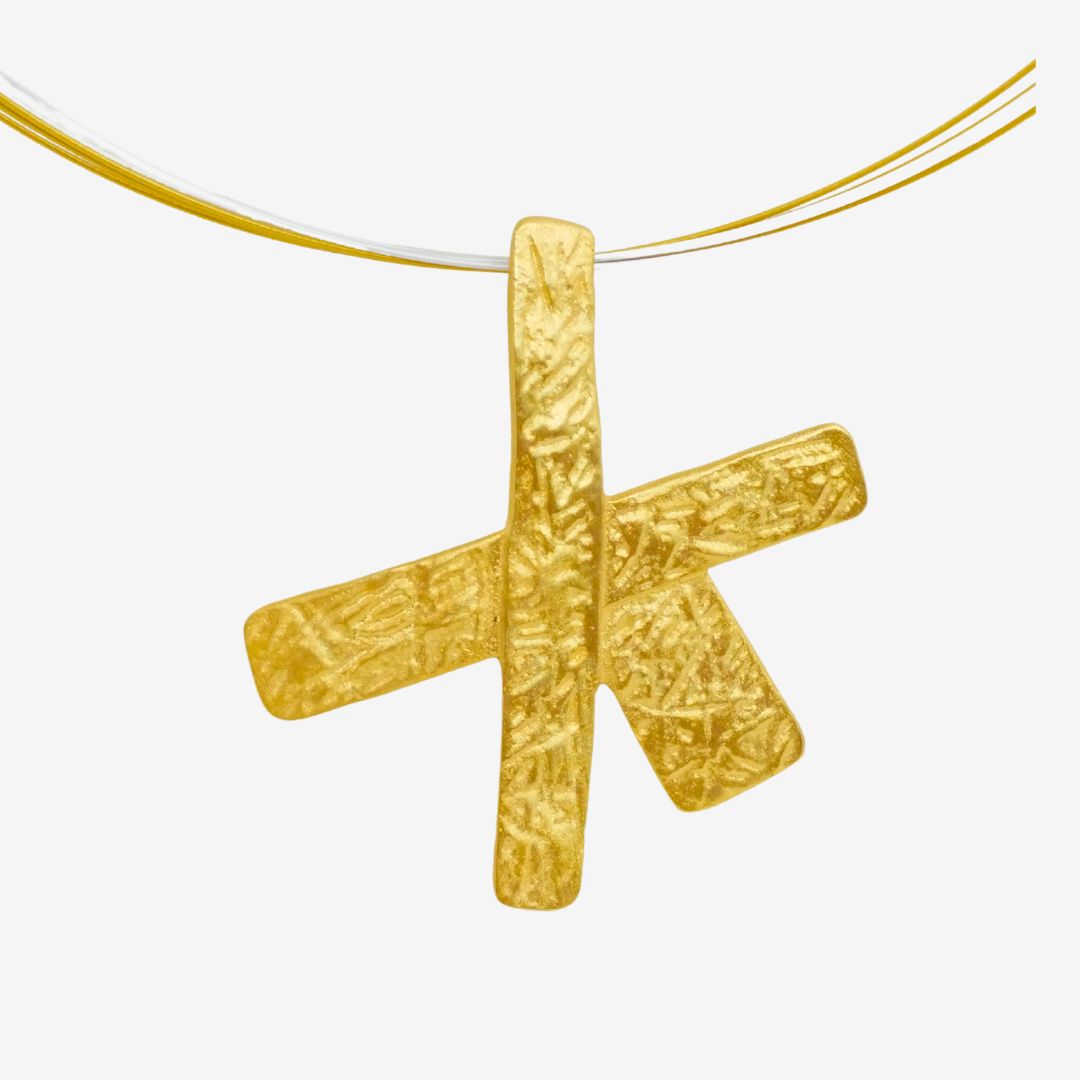 Kette mit Anhänger Wegkreuz Gold