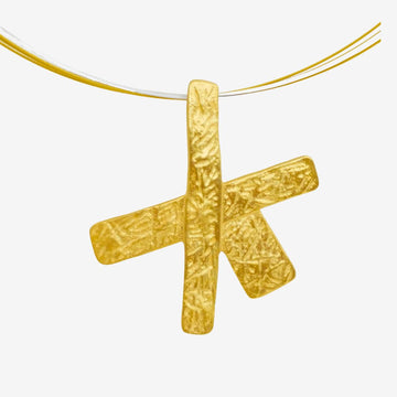 Kette mit Anhänger Wegkreuz Gold