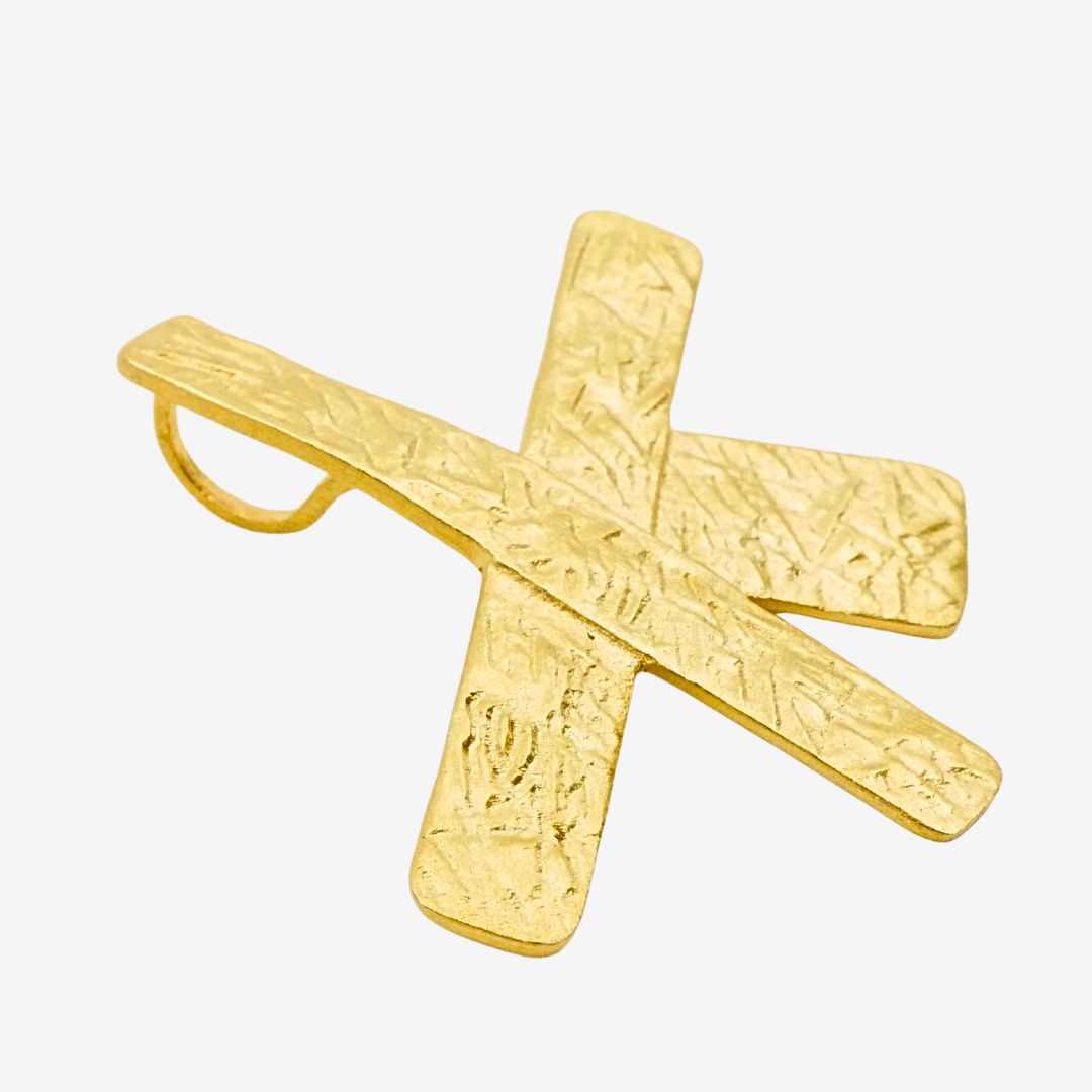 Kette mit Anhänger Wegkreuz Gold