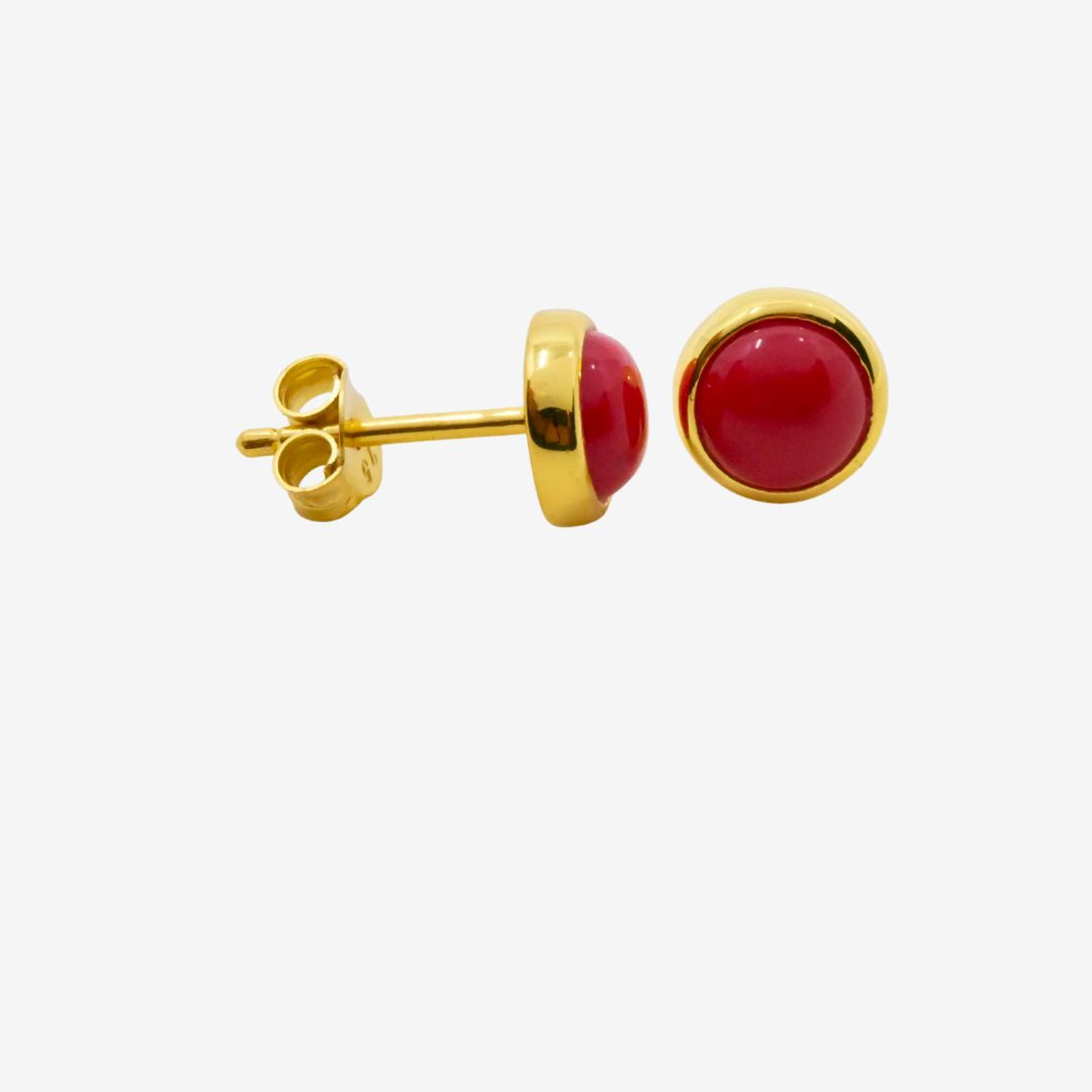 Ohrstecker Koralle Rund Gold