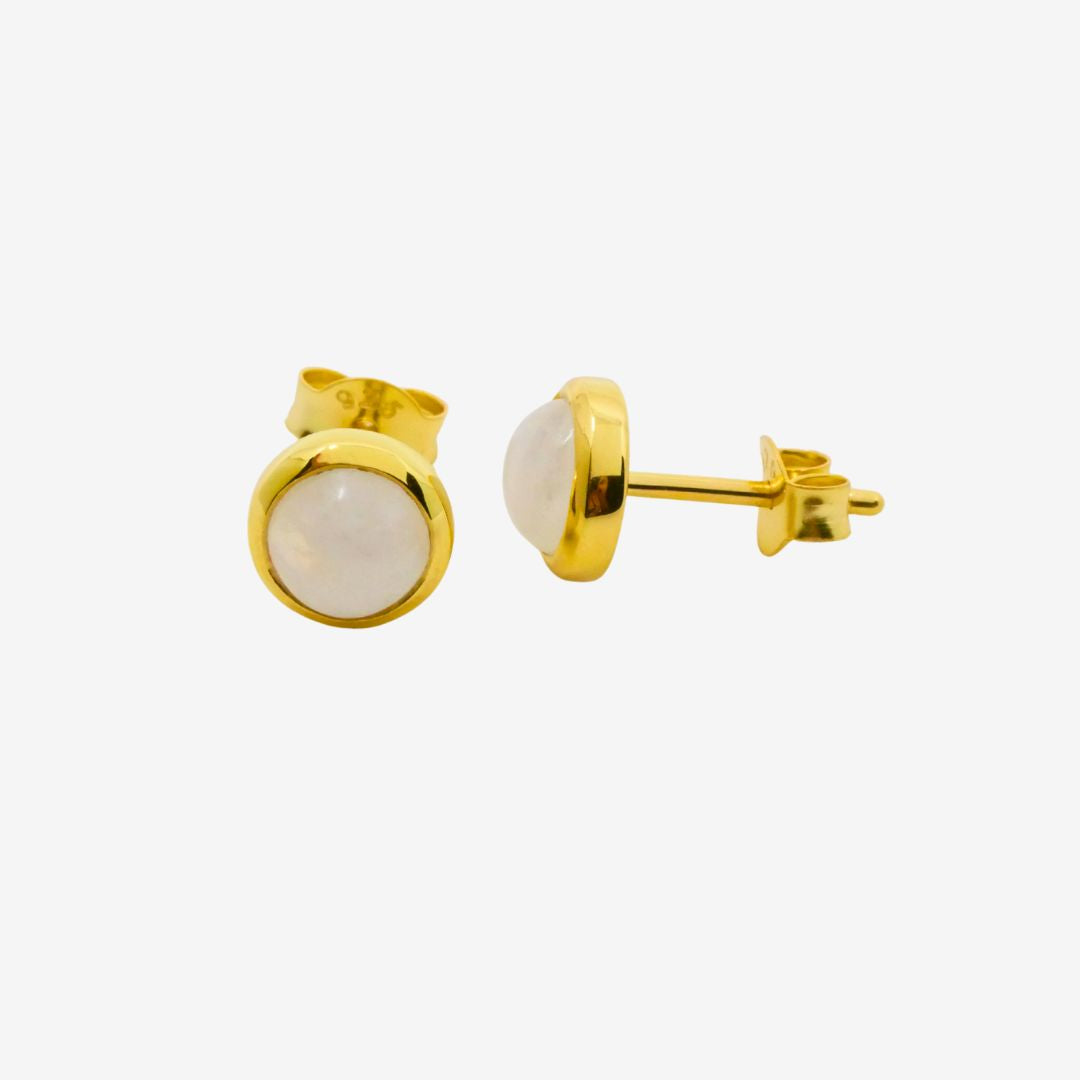 Ohrstecker Mondstein Gold