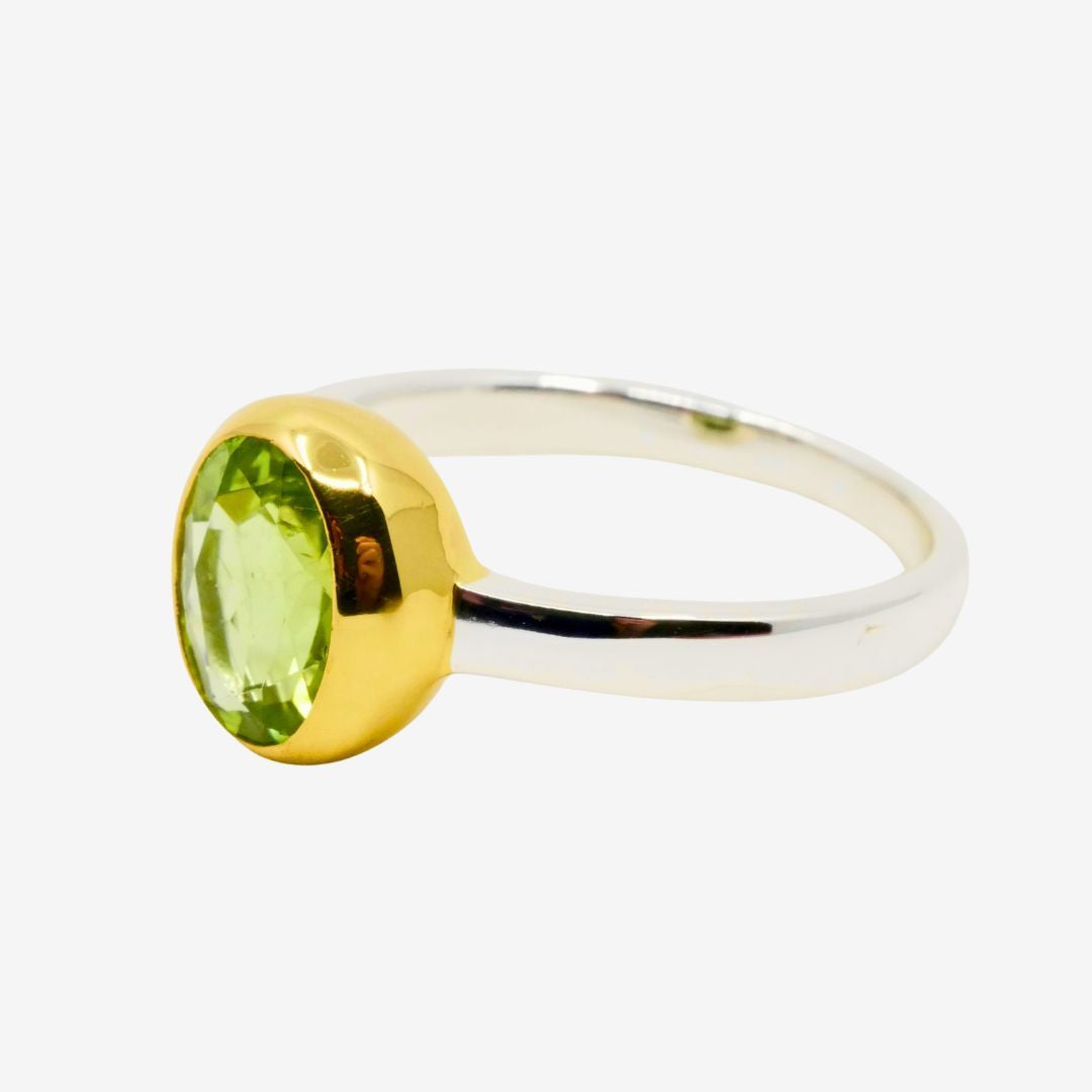 Ring Peridot Schmal Bicolor