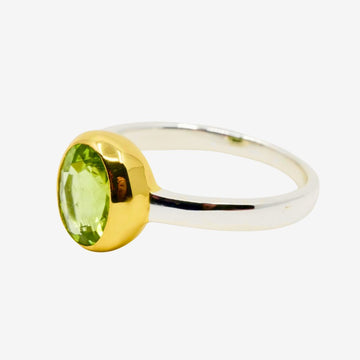 Ring Peridot Schmal Bicolor