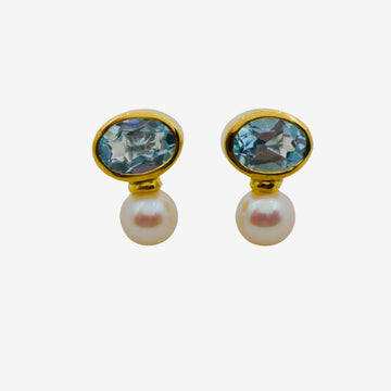 Ohrstecker Topas Perle Gold